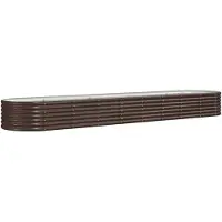 vidaXL Plantenbak 368x80x36 cm gegalvaniseerd staal bruin