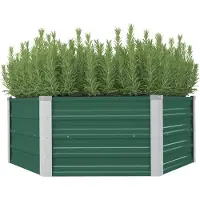 vidaXL Plantenbak verhoogd 129x129x45 cm gegalvaniseerd staal groen