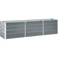 vidaXL Plantenbak verhoogd 240x40x45 cm gegalvaniseerd staal grijs