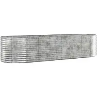 vidaXL Plantenbak 322x100x68 cm gegalvaniseerd staal zilverkleurig