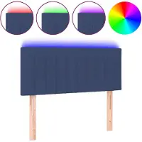 vidaXL Hoofdbord LED 100x5x78/88 cm stof blauw