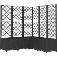 vidaXL Plantenbak met latwerk 120x120x136 cm polypropeen zwart