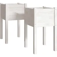 vidaXL Plantenbakken 2 st 40x40x70 cm massief grenenhout wit