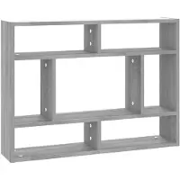 vidaXL Wandschap 75x16x55 cm bewerkt hout grijs sonoma eikenkleurig