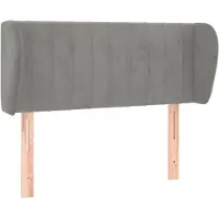 vidaXL Hoofdbord met randen 93x23x78/88 cm fluweel lichtgrijs