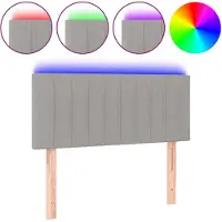 vidaXL Hoofdbord LED 80x5x78/88 cm stof lichtgrijs