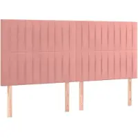 vidaXL Hoofdbord roze 180x5x118/128 cm fluweel