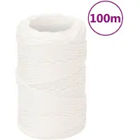 vidaXL Boottouw 2 mm 100 m polypropyleen volwit