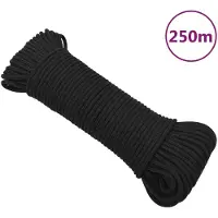vidaXL Boottouw 3 mm 250 m polypropeen zwart