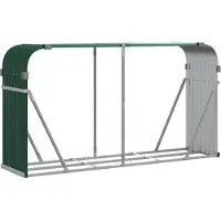 vidaXL Houtopslag, groen, 180x45x100 cm, verzinkt staal