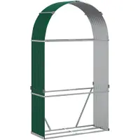 vidaXL Houtopslag, groen, 120x45x210 cm, verzinkt staal