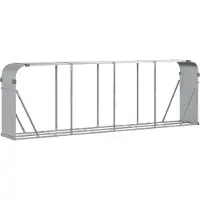 vidaXL Haardhoutopslag 300x45x100 cm gegalvaniseerd staal zilverkleur
