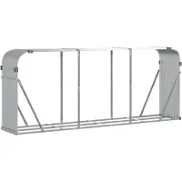 vidaXL Haardhoutopslag 234x45x100 cm gegalvaniseerd staal zilverkleur