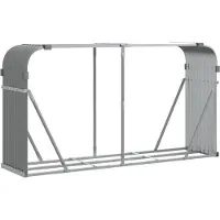 vidaXL Haardhoutopslag 180x45x100 cm gegalvaniseerd staal lichtgrijs