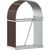 vidaXL Haardhoutopslag 80x45x120 cm gegalvaniseerd staal bruin