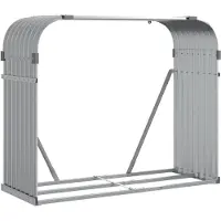 vidaXL Haardhoutopslag 120x45x100 cm gegalvaniseerd staal lichtgrijs