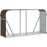 vidaXL Haardhoutopslag 180x45x100 cm gegalvaniseerd staal bruin