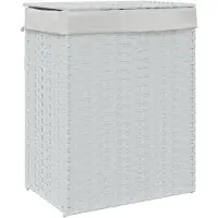 vidaXL Wasmand met deksel 46x33x60 cm poly rattan wit