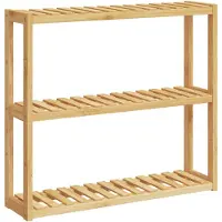 vidaXL Badkamerrek 3-laags wandmontage 60x15x54 cm bamboe