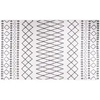 vidaXL Vloerkleed wasbaar 120x170 cm zwart en wit