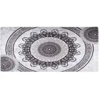 vidaXL Vloerkleed wasbaar 80x300 cm zwart en grijs
