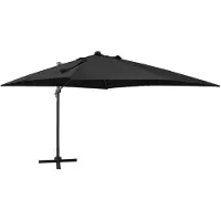 vidaXL Zweefparasol met paal en LED-verlichting 300 cm zwart