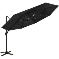 vidaXL Parasol 4-laags met aluminium paal 3x3 m zwart