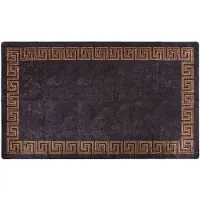 vidaXL Vloerkleed wasbaar 190x300 cm zwart en goudkleurig