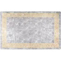 vidaXL Vloerkleed wasbaar 80x150 cm grijs