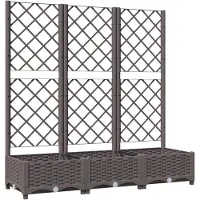 vidaXL Plantenbak met trellis bruin 120x40x121,5 cm PP