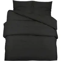 vidaXL Dekbedovertrekset lichtgewicht 200x220 cm microvezel zwart
