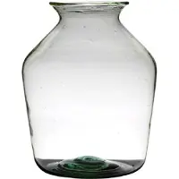 Hakbijl Glass Transparante luxe grote vaas/vazen van glas 40 x 29 cm - Vazen