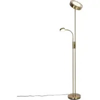 QAZQA Vloerlamp brons incl. LED en dimmer met leeslamp - Kelso