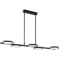 QAZQA Moderne hanglamp zwart incl. LED 3-staps dimbaar 5-lichts - Vivé