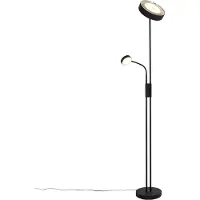 QAZQA Vloerlamp zwart incl. LED en dimmer met leeslamp - Kelso