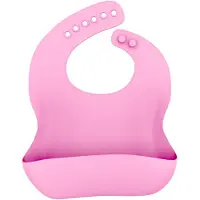 Intirilife babyslabbetje in roze gemaakt van siliconen met lekbak bpa-vrij vaatwasmachinebestendig