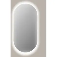 Sanicare Spiegel Q-Mirrors 40x100 cm Ovaal/Rond Met Rondom LED Warm White incl. ophangmateriaal