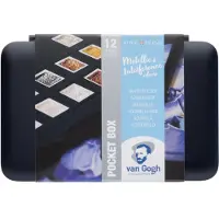 Royal Talens van Gogh aquarelverf pocketbox - 12 halve napjes - specialty colours
