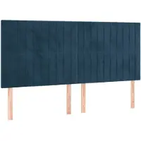 vidaXL Hoofdbord donkerblauw 200x5x118/128 cm fluweel