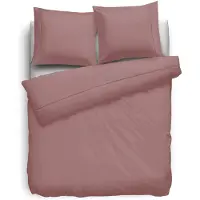 Eleganzzz Dekbedovertrek Uni Perkal Katoen Met Bies - rose 200x200/220cm