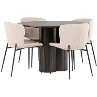 Ebuy24 Olivia eethoek tafel mokka en 4 Modesto stoelen beige.