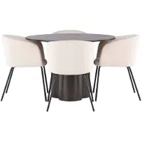 Ebuy24 Olivia eethoek tafel mokka en 4 berit stoelen beige.