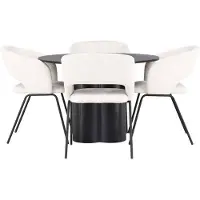 Ebuy24 Olivia eethoek tafel zwart en 4 Day stoelen offwhite.