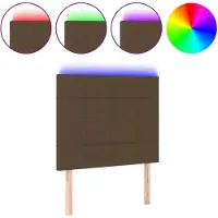 vidaXL Hoofdbord LED 80x5x118/128 cm stof donkerbruin