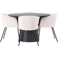 Ebuy24 Lanzo eethoek tafel mokka en 4 berit stoelen beige.