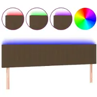 vidaXL Hoofdbord LED 160x5x78/88 cm stof donkerbruin