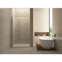 Wiesbaden Turn Shower swingdeur 110x200cm met vast paneel 8mm glas met NANO coating