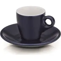 kela Mattia Espressokopjes met Schotels Donkerblauw - Set van 2