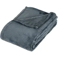 Atmosphera Fleece deken/fleeceplaid blauwgrijs 125 x 150 cm polyester - Plaids