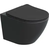 Guido Gusto Hangend toilet Pietro tornado flush inclusief softclose zitting mat zwart 49x37x37cm